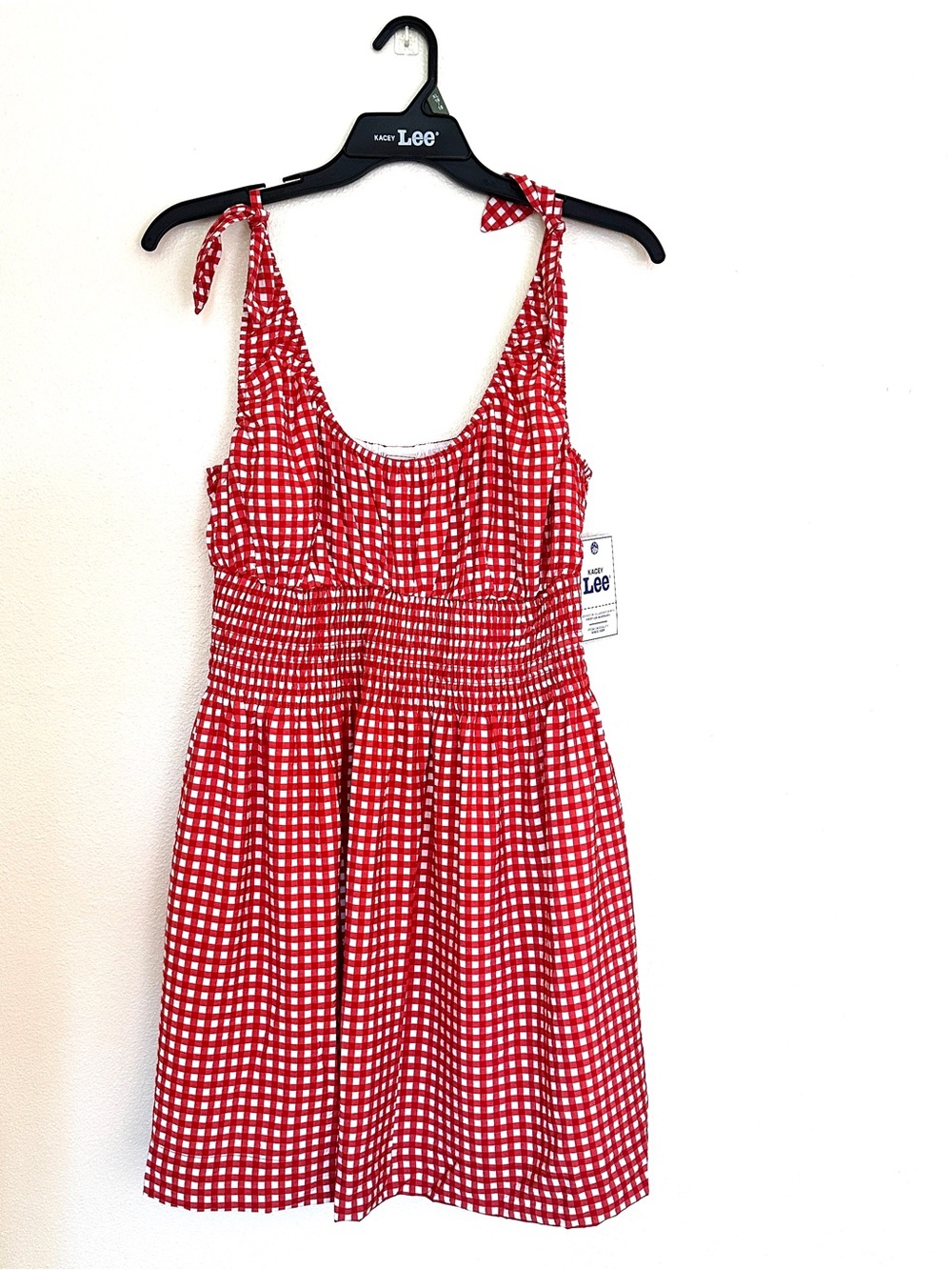 Kacey Musgraves x Lee - Red Gingham Shirred Waist Dress Sundress - Women